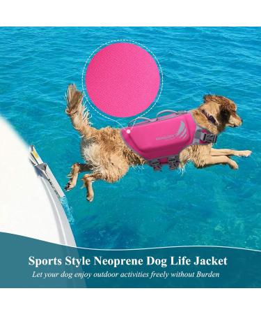 VIVAGLORY Lightweight Dog Life Jacket Skin-friendly Neoprene for Large Dogs Pink XL (71-84cm) | Durable D-Ring & Quick Release Buckle | International Shipping Available - Buy Online on GoSupps.com