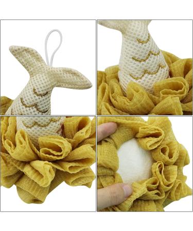 Buy Yellow Mermaid Bath Shower Loofah Sponge - Soft Mesh Pouf Body Scrubber for a Refreshing Bath Experience | International Shipping Available - Buy Online on GoSupps.com