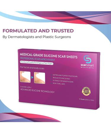 Scar Smart Silicone Sheets - Treatment for Surgical Scars, Burns, Stretch Marks, Acne & Keloids - Buy Online on GoSupps.com