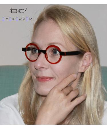 Eyekepper Round Reading Glasses for Women - Retro Blue Eyeglasses +1.50 Diopters - Stylish & Comfortable Readers - Buy Online on GoSupps.com