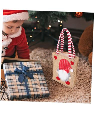 jojofuny Christmas Bag Bags Hand Bags Burlap Tote Bags Party Supply Vintage Container Shopping 1 count (Pack of 1) Picture 3 - Buy Online on GoSupps.com