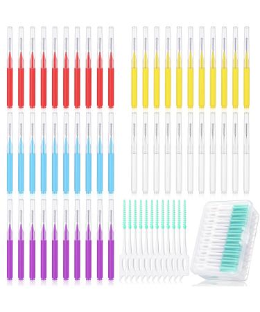 Zopeal 250 Pcs Interdental Brush for Braces Disposable Floss for Braces Dental Brush Floss Picks Dental Tooth Flossing Head Oral Hygiene Flosser Toothpick Soft Cleaning Tool (Stylish Color)
