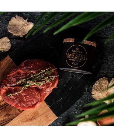 Fleur de Sel - Premium Sea salt from Guerande France - Flaky Sea Salt from the Celtic Sea - Salt Cork box - 3.5 Oz (100g) - Buy Online on GoSupps.com