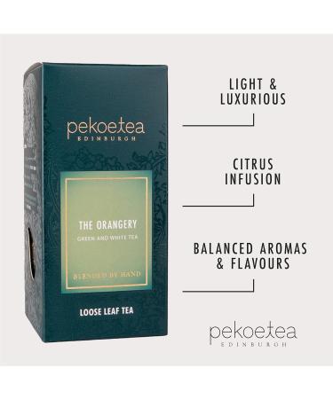 PekoeTea Edinburgh The Orangery Tea - Chinese White & Green Tea with Orange Luxury Signature Blend 40g Loose Leaf Box - Buy Online on GoSupps.com