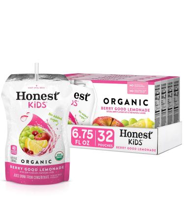 Honest Kids Organic Juice Drink, Berry Berry Good Lemonade, 6.75 Fl Oz Pouches (Pack of 32) Berry Berry Lemonade