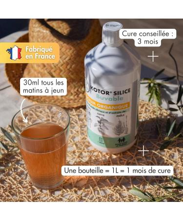 KOTOR DRINABLE SILICA 1L | Pack of 2 | Natural and French Organic Silicon | Highly Dosed | Joints Bones Cartilage Skin Nai - Buy Online on GoSupps.com