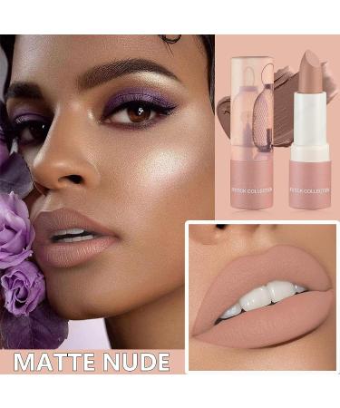 WYBLZPXZ Matte Nude Lipstick - Non-Stick Cup, Waterproof & Long-Lasting Lipstick for Senior Lip Makeup - Gift for Women (Nude) 02 - Buy Online on GoSupps.com