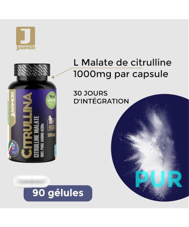 L-CITRULLINE MALATE 90 Capsules (3000mg per Serving) | Extra High Dosage (1000mg per capsule) | L Pure Fermentation Citrulline | Energy Metabolism | Bodybuilding and Fitness Booster - Buy Online on GoSupps.com