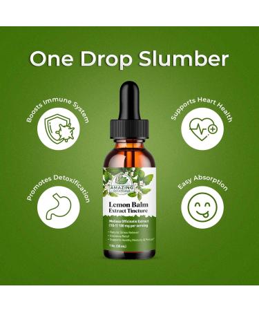 Amazing Botanicals Lemon Balm 10X Extract Tincture - Melissa Officinalis - Herbal Supplement for Relaxation and Cognitive Support - 60ml / 2oz 2 Fl Oz (Pack of 1) - Buy Online on GoSupps.com