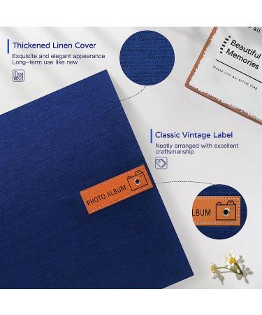 Self Adhesive Large Photo Album 4x6 5x7 8x10 Scrapbook DIY 60 Pages Dark Blue - Perfect Gift for Mom, Family, Baby, Wedding - Includes Metal Pen and Plastic Board - Buy Online on GoSupps.com