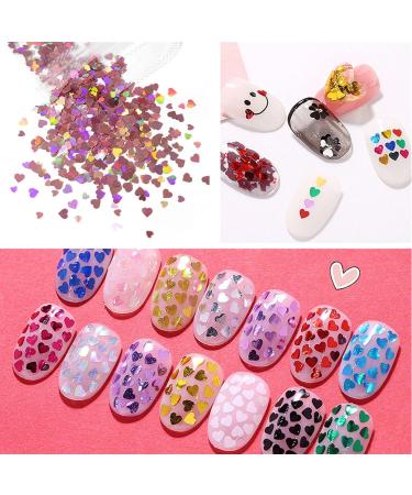 DIY Valentine's Day Love Heart Shiny Nail Art Sequins Nail Decoration Decals Stickers(gold) - Buy Online on GoSupps.com