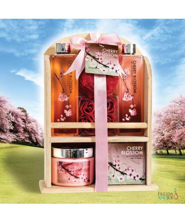 Deluxe Cherry Blossom Home Spa Gift Basket for Women - Luxury Bath & Body Set with Shower Gel, Bubble Bath, Bath Salts, Body Lotion & More - Buy Online on GoSupps.com