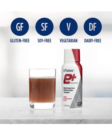 Isagenix e+ Liquid Energy Shot Supplement - 2-Ounce Bottles (6 Pack) Apple Pomegranate Flavor - Long-Lasting Energy with Hawthorn Berry, Green Tea, Licorice Root & More - Buy Online on GoSupps.com