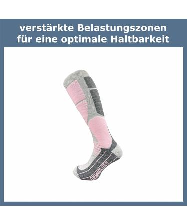 GAWILO Women's THERMOLITE Ski Socks - 2 Pairs of Light Grey Snowboard Functional Socks with Special Padding (Size 35-38) - International Shipping Available - Buy Online on GoSupps.com
