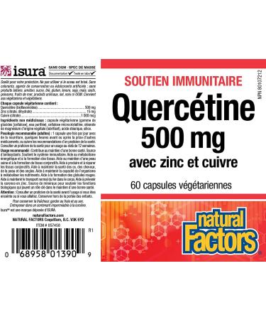 Buy Natural Factors Quercetin 500 mg - 60 Vegetarian Capsules for Immune Support - Buy Online on GoSupps.com
