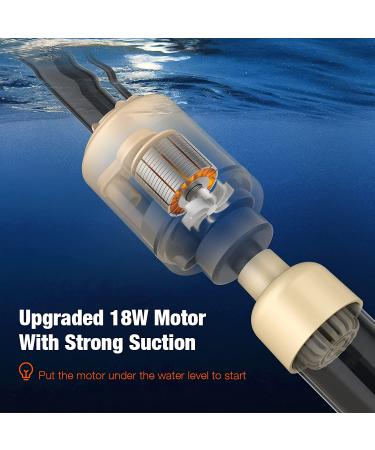 Bedee 6-in-1 Aquarium Vacuum Gravel Cleaner | Electric Fish Tank Cleaner 18W | Automatic Water Changer & Filter | Removable Siphon | IP68 Waterproof | Safer Beige Style - Buy Online on GoSupps.com