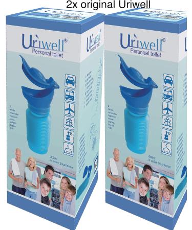 Double Pack Uriwell - 2x 800ml Reusable Mobile Urinal for Travel & Outdoor Use | International Shipping Available - Buy Online on GoSupps.com