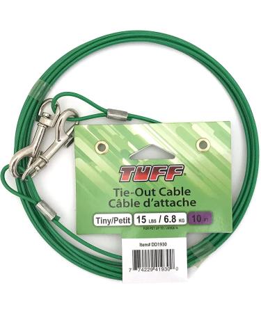 Tuff Tie Out Cable for Dogs Weather Resistant Tangle Resistant Extra Strong Horse Steel Snaps Durable and Long Lasting Made with Vinyl Coated Aircraft Cable (Tiny Up to 15 lbs 10 ft Length) - Buy Online on GoSupps.com