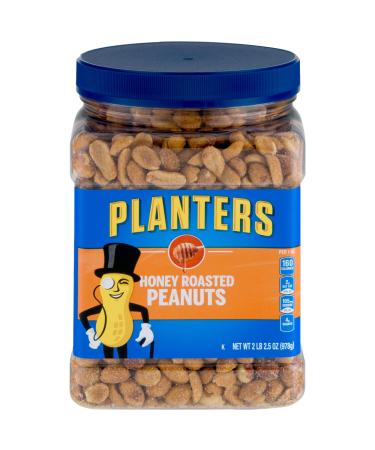 PLANTERS Honey Roasted Peanuts | Premium Quality Peanuts | Sweet and Salty Snack | Sweet Peanut Snack | Nutritious Snacks & Nuts | Wholesome Snacking | Kosher, 34.5 oz. Resealable Jars (Pack of 2) Honey Roasted 34.5 Ounce