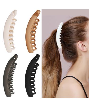 4 pieces tall banana hair clip vintage banana clasp ponytail hair clip thick hair banana clip thick hair for women and girls 4 multi colors a - Buy Online on GoSupps.com