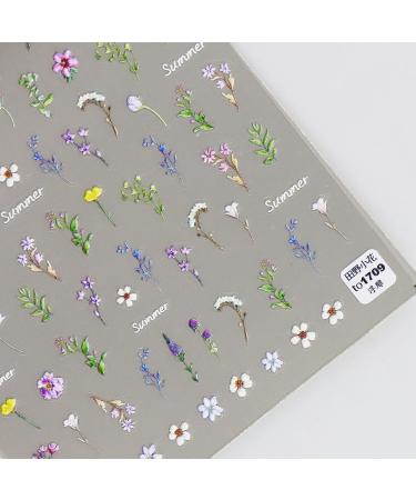 JMEOWIO 3D Embossed Flower Spring Summer Floral Nail Art Stickers Decals Self-Adhesive 5D Nail Supplies Nail Art Design Decoration Accessories 1 Sheets - Buy Online on GoSupps.com