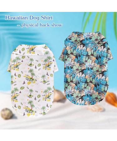 Yanmucy Hawaii Shirt for Small Dogs - 2-Piece Cool & Breathable Summer Pet Apparel with Coconut Tree & Palm Leaves - Perfect for Small Pets - Buy Online on GoSupps.com