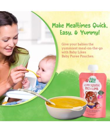 Organic Butternut Squash & Lamb Baby Puree - 130g x 12 Pouches | Halal Certified | 7+ Months - Buy Online on GoSupps.com