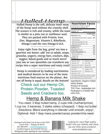 Foods Alive Organic Hulled Hemp Seeds 8 oz | Nutrient-Rich Superfood - Buy Online on GoSupps.com