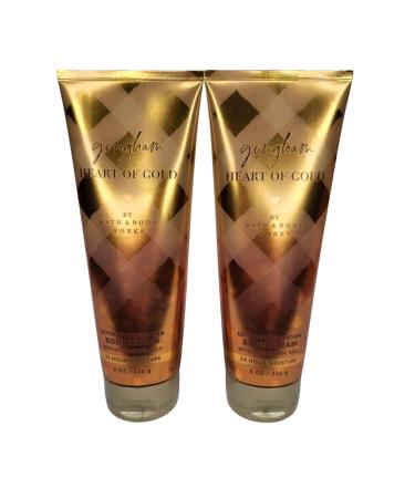Bath & Body Works Body Cream Gift Set of 2 8oz Each (Gingham Heart of Gold)