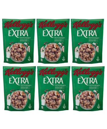 Kellogg's Extra Frutta e Frutta Secca Dehydrated Fruit Crispy Oat Flakes, 375g, 6 Count