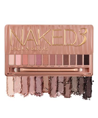 Urban Decay Naked3 Eyeshadow Palette 12 Versatile Rosy Neutral Shades for Every Day - Ultra-Blendable Rich Colors with Velvety Texture - Set Includes Mirror  Double-Ended Makeup Brush Naked 3