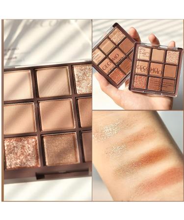 9 Color Chocolate Eyeshadow Palette - Matte & Shimmer Natural Makeup | Long Lasting Waterproof Eye Shadow Palette for All Skin Tones - Buy Online on GoSupps.com