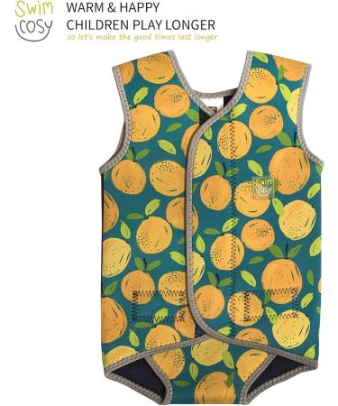 Swim Cosy Baby/Toddler Wetsuit Vest UPF50 - Neoprene Wrap Design for Boys/Girls 0-3 years - Unicorns Dinosaurs Ducks - Orange Splash - SMALL 0-6 Months - Buy Online on GoSupps.com