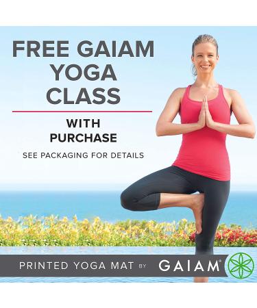 Gaiam Premium 5mm Print Yoga Mat - Non Slip Exercise Mat for Yoga, Pilates & Workouts - Altitude Point Design - 68 x 24 - Buy Online on GoSupps.com