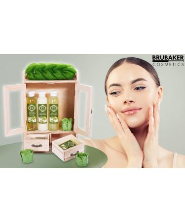 Buy BRUBAKER Cosmetics Olive Bath & Care Set in Wooden Cabinet | International Shipping Available - Buy Online on GoSupps.com