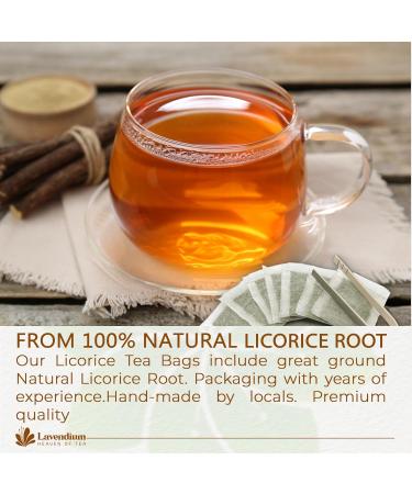 Lavendium Premium 135 Licorice Tea Bags 100% Natural & Pure from Licorice Root Warming and Natural Sweet Licorice Herbal Tea Eco-Conscious Tea Bags No Additives No Caffeine Vegan Licorice 135 Bags - Buy Online on GoSupps.com