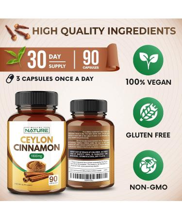 Built by Nature Organic Ceylon Cinnamon Supplement - 90 Capsules | Natural Antioxidant - Buy Online on GoSupps.com