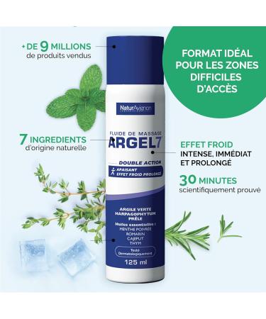 NaturAvignon Argel 7 gel de massage g nes articulaires et contracture musculaire | argile verte harpagophytum | Creme massage genoux douleur dos | effet cryoth rapie et relaxation | Spray 125mL 125 ml (Lot de 1) - Buy Online on GoSupps.com