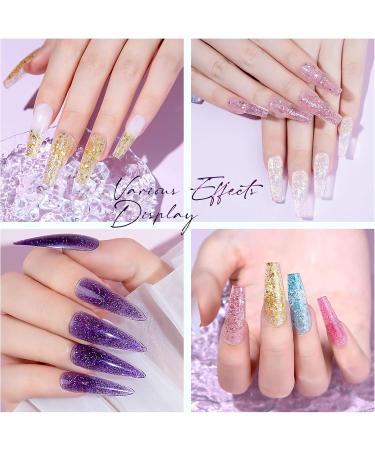 MIZHSE Diamond Glitter Poly Nails Gel Set Siver Gold Poly Nail Gel Nail Extension Gel Kit Blue Red Nail Builder Gel with Poly Nail Forms Nail Enhancement Manicure Kit for Nail Salon Gel Polish Starter Set14- - Buy Online on GoSupps.com