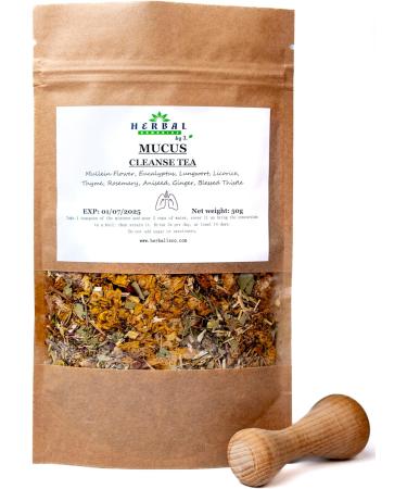 Mucus Cleanse Tea Loose Premium Pure Herbs / 50g - Lungs Detox Immune Booster Respiratory Support - Herbal Remedies by J. - Buy Online on GoSupps.com