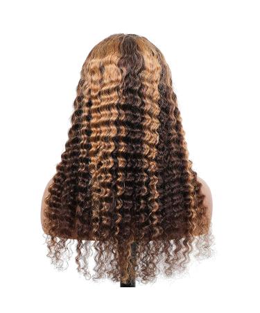 BLY 32 Ombre Highlight Lace Front Wig - Deep Wave #427 Human Hair, Pre-Plucked, Glueless, 180% Density - Buy Online on GoSupps.com