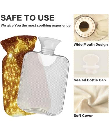 KCL Deci 2L Hot Water Bottle with Cover - Golden Christmas Tree Design | Foot Warmer Pain Relief & Heat Therapy - Buy Online on GoSupps.com