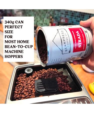 Beanpress Coffee Co. - Strada Espresso Blend - 3 x 340g - just over 1kg Whole Bean Coffee - Speciality Dark Roast Strada Blend - Buy Online on GoSupps.com