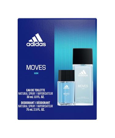 adidas Moves for Him Gift Set 2 Piece Gift Set Notes of Green Apple Cedarwood Musk Men's Fragrance Long Lasting Sporty Fragrance Travel Size 1.75 Fl Oz (Pack of 2) Moves For Him 2PC - Buy Online on GoSupps.com