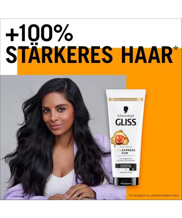 Gliss Total Repair Intensive Treatment 1 Minute (200 ml) - Liquid Keratin Hair Treatment for Dry and Damaged Hair - Effective from 1 Minute - Buy Online on GoSupps.com