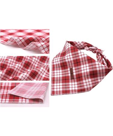 Lionet Paws Dog Bandana - Triangular Headscarf for Small Medium & Large Dogs | Red Checked Design | 1-Pack - Buy Online on GoSupps.com