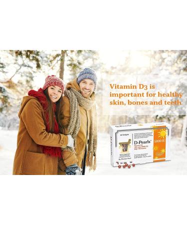 Pearls Vitamin D3 5000 IU | Easy-to-Swallow Immune Support Supplement | Cold-Pressed Olive Oil | 80 Softgels - Buy Online on GoSupps.com