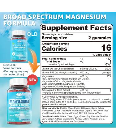 2 Pack Saffron Gummies for Kids & Teens + 2 Pack Magnesium Complex Gummies for Women Men 400mg - Buy Online on GoSupps.com