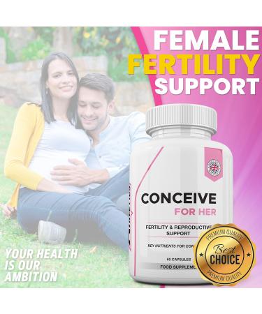 Conceive for Her 60 Capsules - Women's Fertility Supplement with Essential Vitamins & Minerals - Buy Online on GoSupps.com