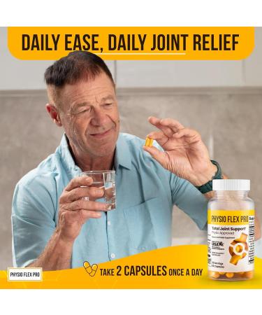 Physio Flex Pro - Total Joint Support Supplement - Joint Supplements for Men | Glucosamine Chondroitin Selenium & Bromelain | 60 Capsules Joint Supplement Made in USA - Buy Online on GoSupps.com